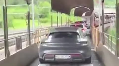 Swiss vehicle trains where you can travel in your car like a ferry boat