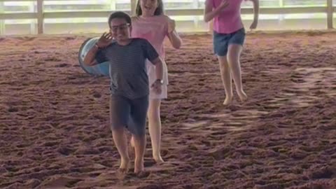 Kid Get's Trampled by a Calf