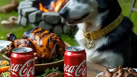 The dog eats very tasty 😁