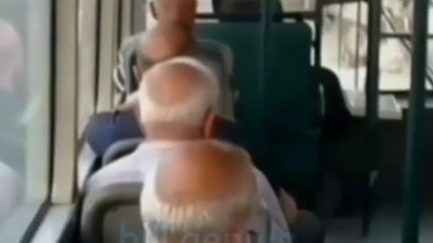 Bald men's in the Bus sitting on the same Line 😳