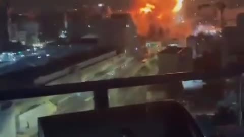 A massive explosion followed the fall of an Iranian Hypersonic missile on Tel Aviv
