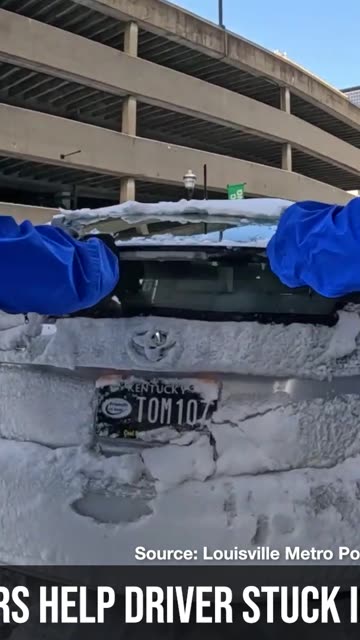Officers Help Driver Stuck in Snow
