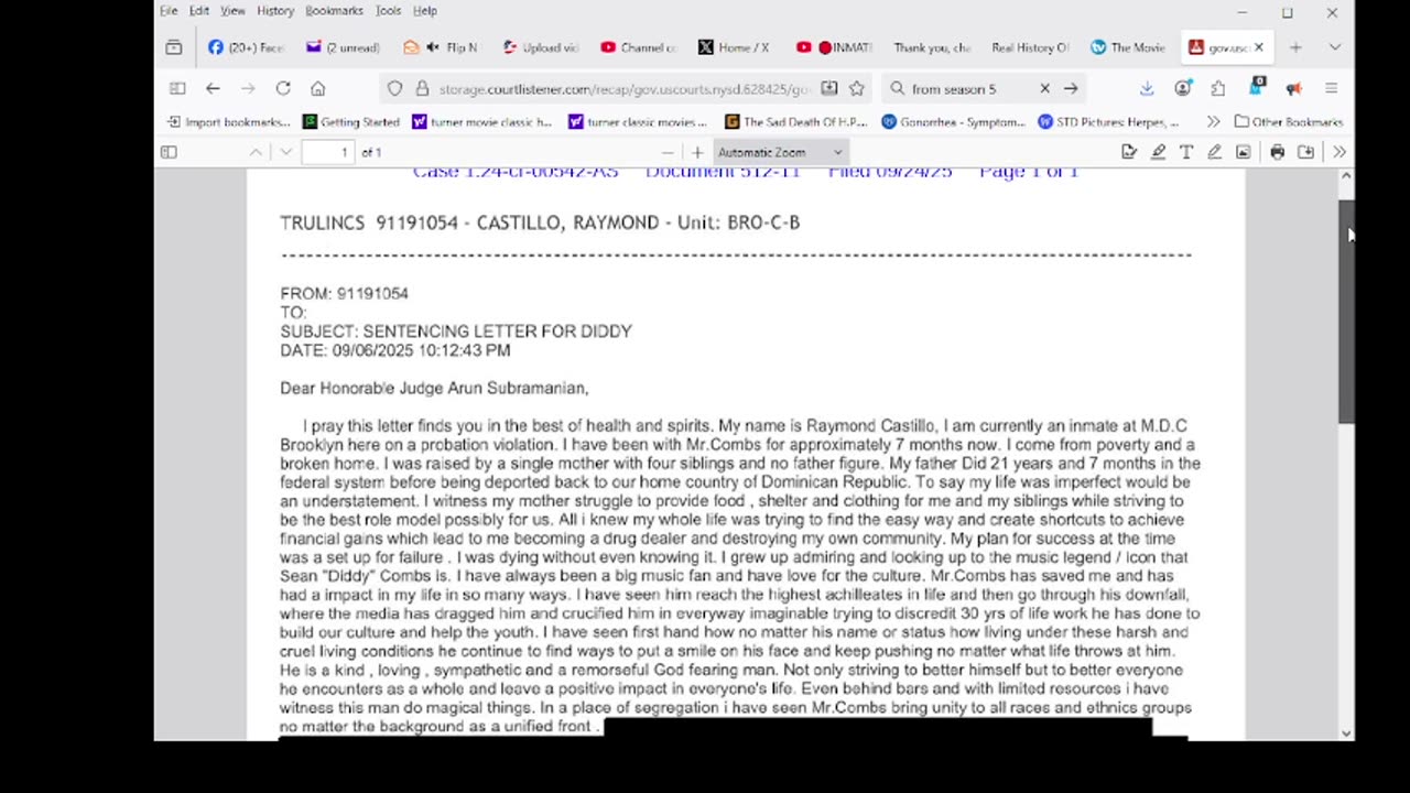 NOW DIDDY GOT INMATES TO RIGHT THE JUDGE