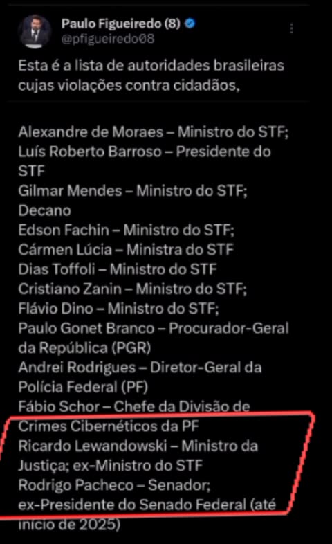 Faltam entrar na lista o @HugoMottaPB e @davialcolumbre e mais 6 pessoas.😜