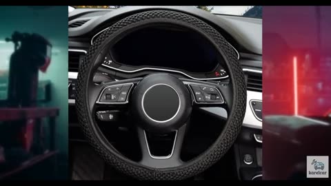 KAFEEK Elastic Stretch Steering Wheel Cover,Warm in Winter and Cool in Summer, U