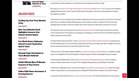 Website Read | Discussion | Male Pastors From Texas Are 8 Times (At Least) More Likely To…