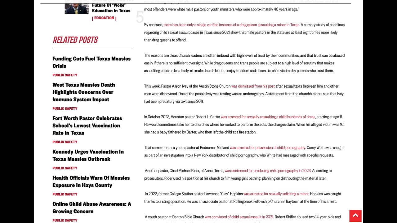 Website Read | Discussion | Male Pastors From Texas Are 8 Times (At Least) More Likely To…
