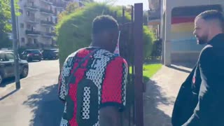 Victor Boniface arrives for his AC Milan Medicals