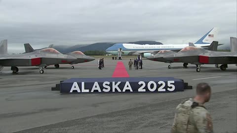 AUGUST 15 2025 President Trump lands in Alaska for high-stakes summit with Russian President Putin