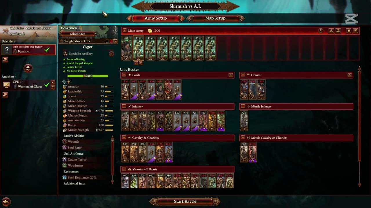 total war WARHAMMER 3 can 7 CYGORS beat 19 fully ranked marauders？