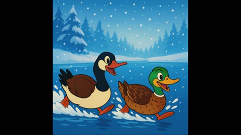 The Duck and the Goose Racing - North Dakota Fairytales
