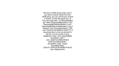 how extract &#39;cancellationDate&#39; this