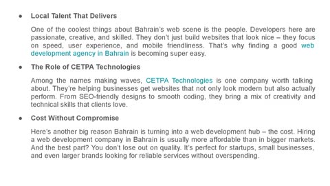 Why Bahrain Is a Hub for Quality Web Development Services