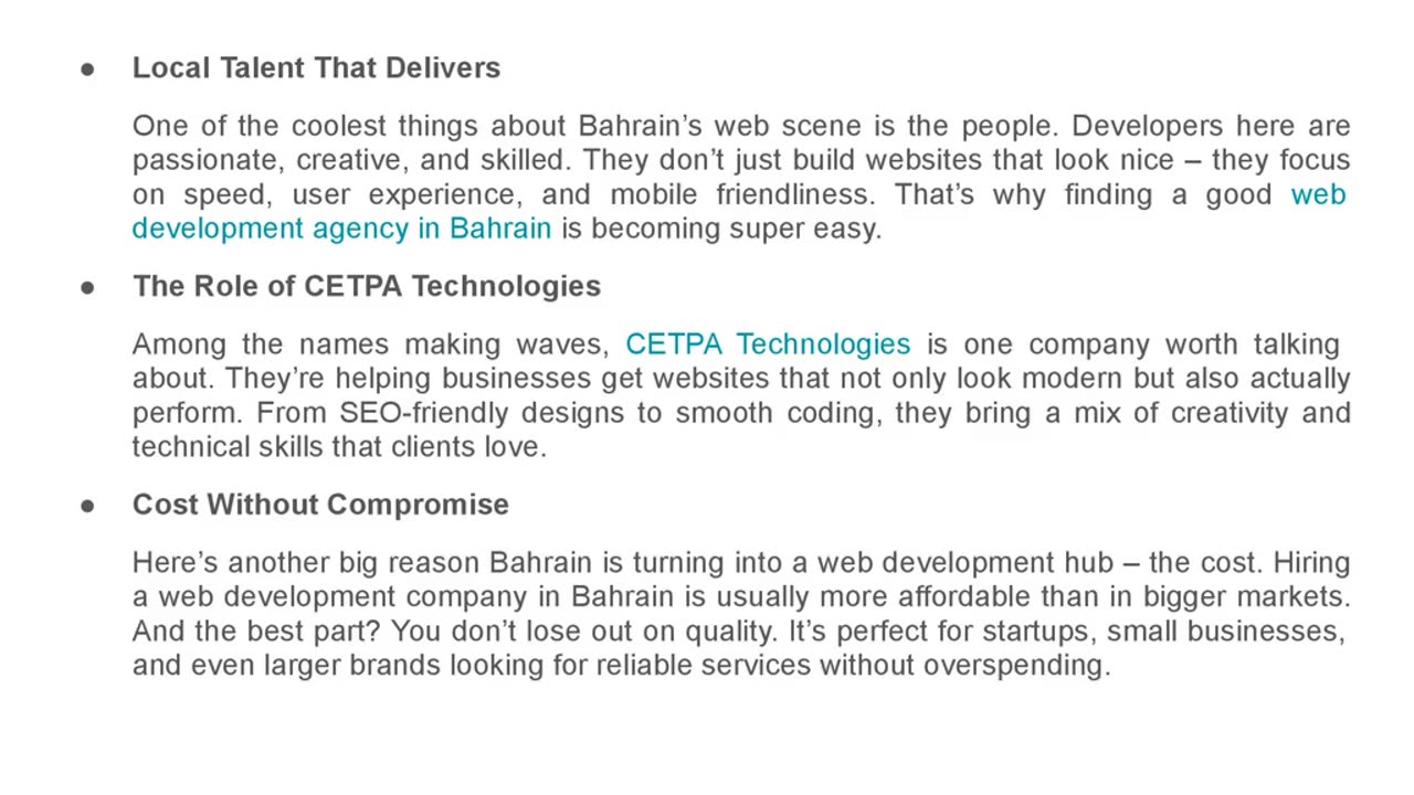 Why Bahrain Is a Hub for Quality Web Development Services