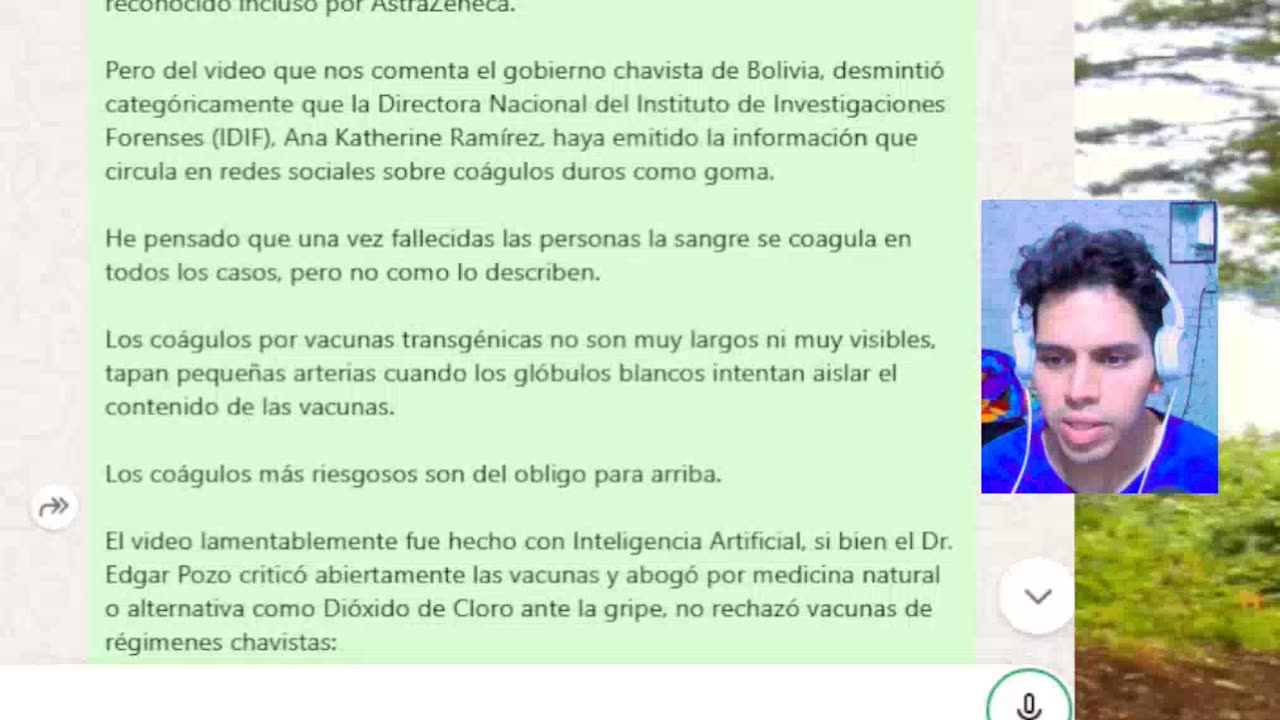 VERIFICADO: Video Falso de Secretario de Salud Bolivia sobre coágulos
