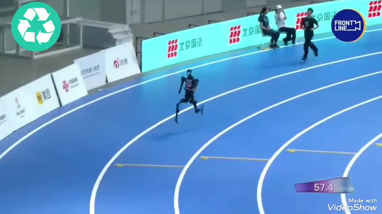 Robot athlete wins first place in the 400-meter race at the 2025 World Humanoid Robot Games.