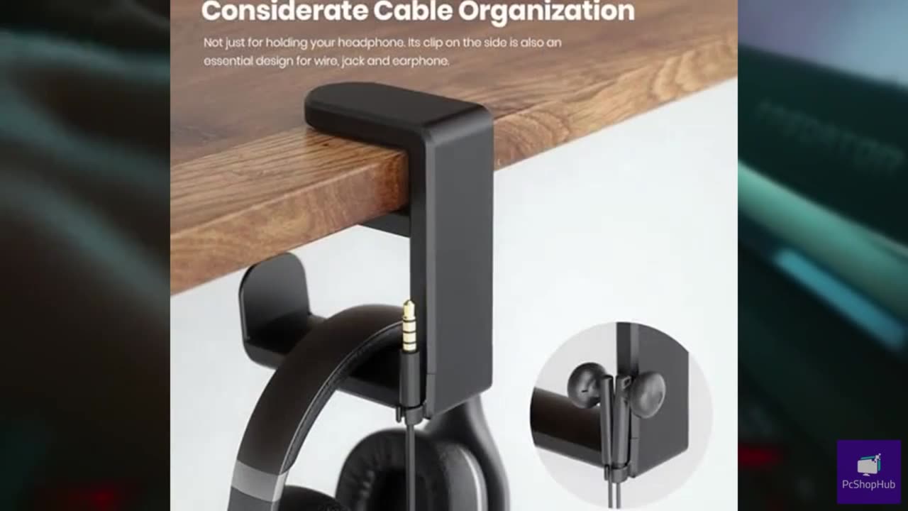 EURPMASK Rotating Headphone Stand - PC Gaming Headset Holder, Adjustable Clamp-o