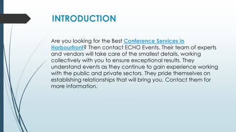 Best Conference Services in Harbourfront