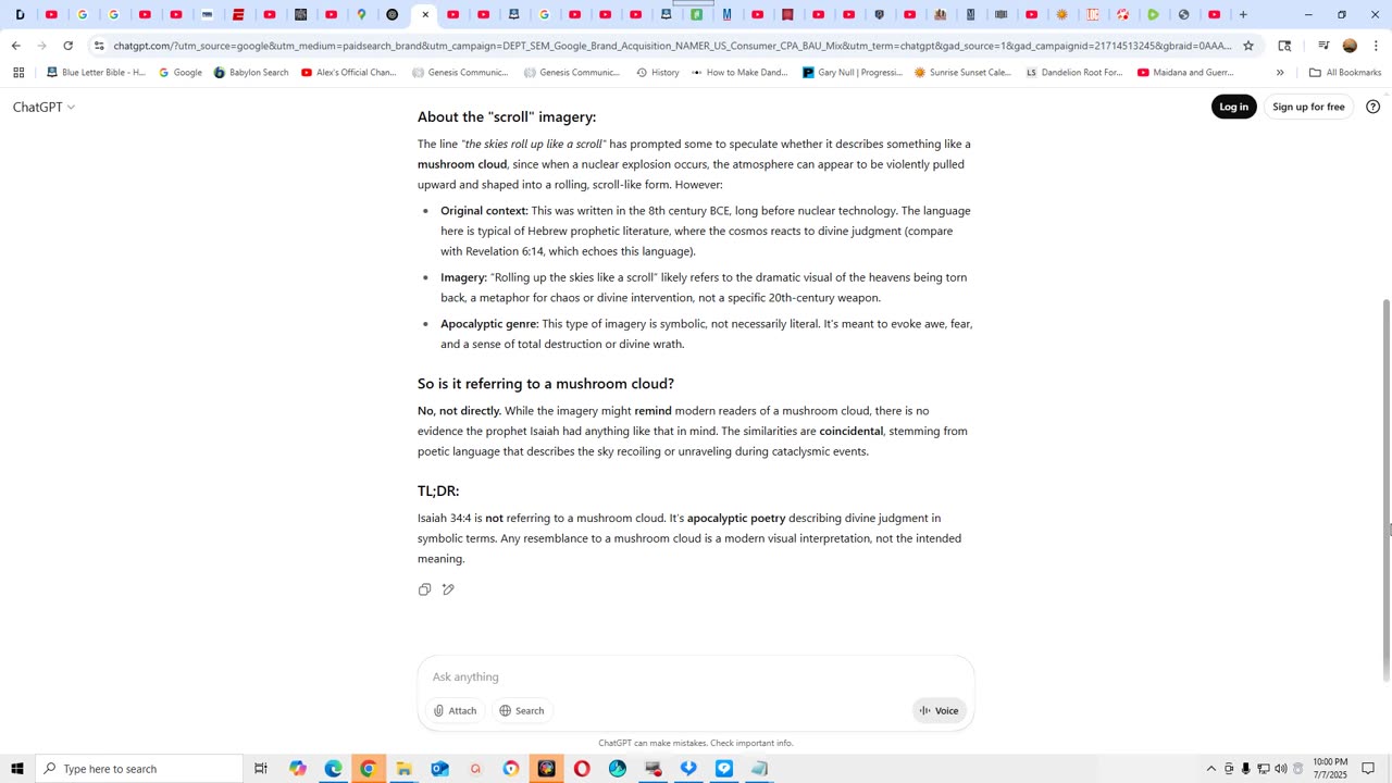 Is Isaiah 34:4 and Revelation 6:14 referring to a mushroom cloud?