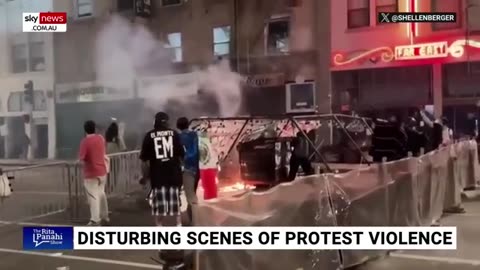 CITIZEN TACKLES MAN TAUNTING POLICE IN CALIFORNIA RIOTERS VS ICE RAIDS #viral #USA #hodgetwins #lol