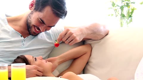 Couple, lovers, strawberry
