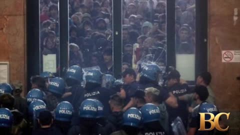 Clashes break out as Italians strike demanding action over Gaza