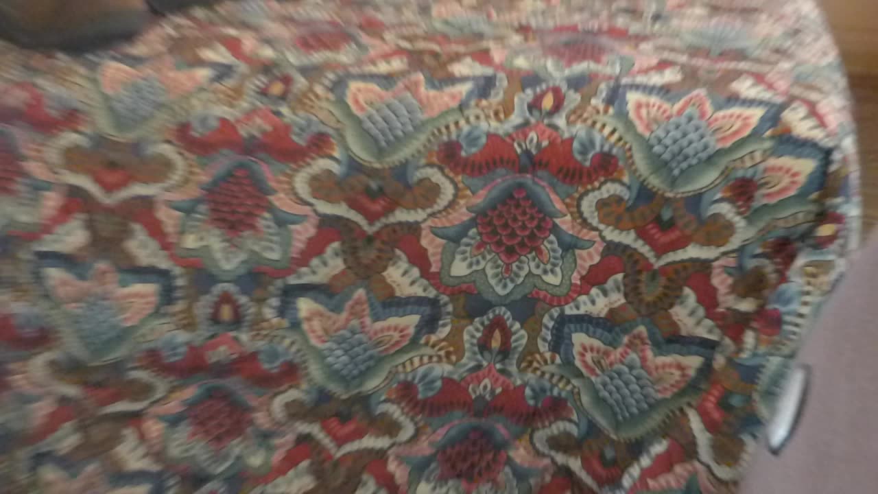 Interesting designs upon bedspread