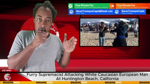 Furry Supremacist By Furries Attacking White Caucasian European Man At Huntington Beach California