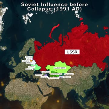 Soviet Influence at Greatest Extent (1955 AD) vs Soviet Influence before Collapse (1991 AD)