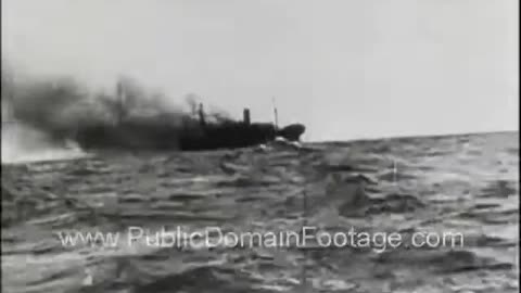 Captured German World War Two Newsreel 2 - German Battle ships www.PublicDomainFootage.com