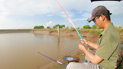 Tilapia Net Casting in Warm Lake Tributaries