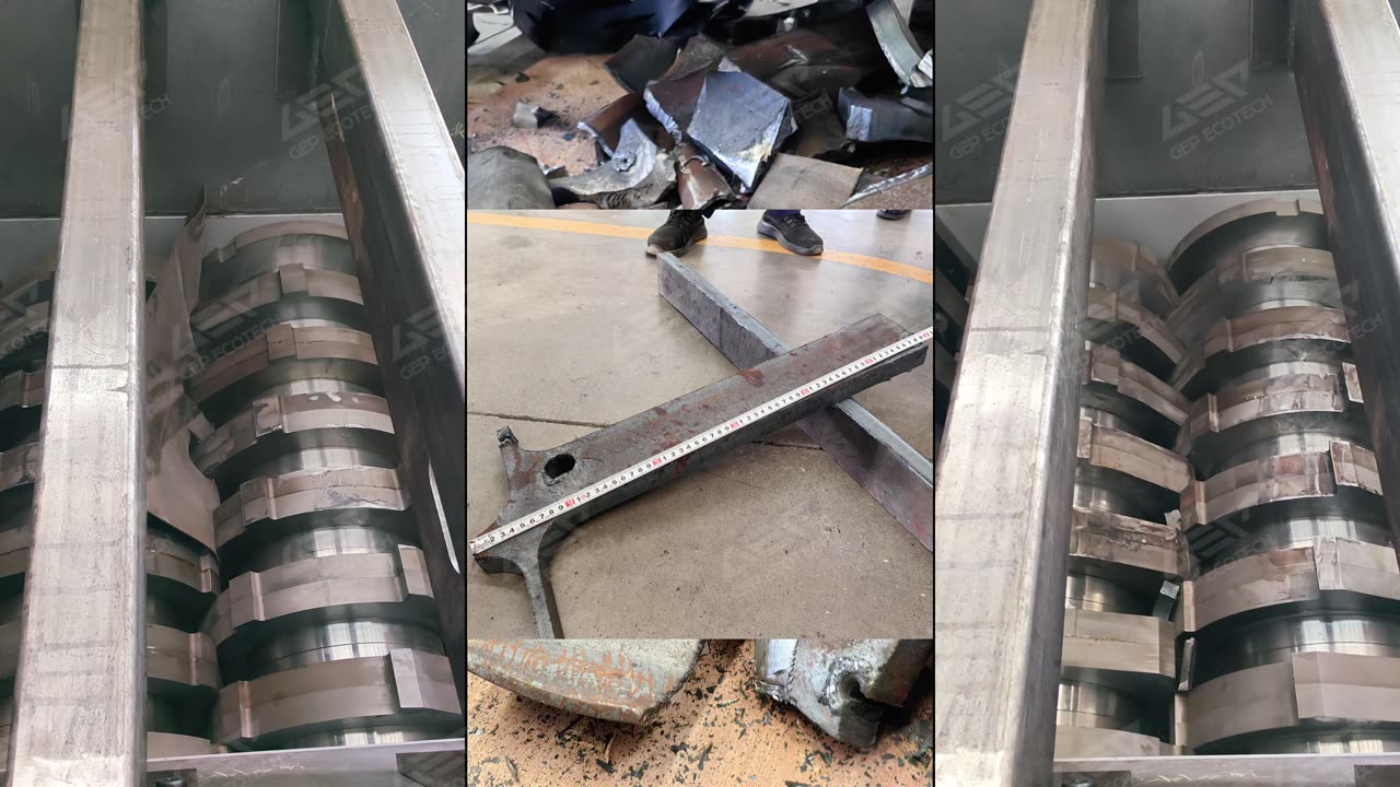GD12 Twin-Shaft Shredder for Metal Blocks!