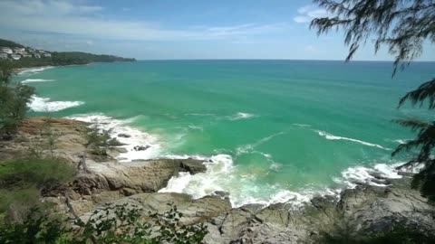 🌊🏝️ Sea Beach Waves – Relaxation in a Tropical Paradise 🌞🍹