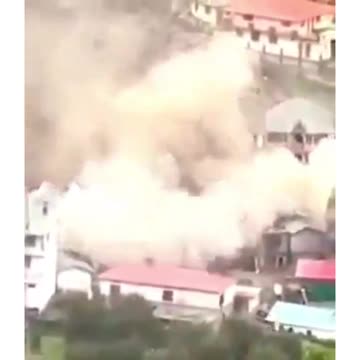 Flash flood and landslide hit Dharali village near Harsil, India