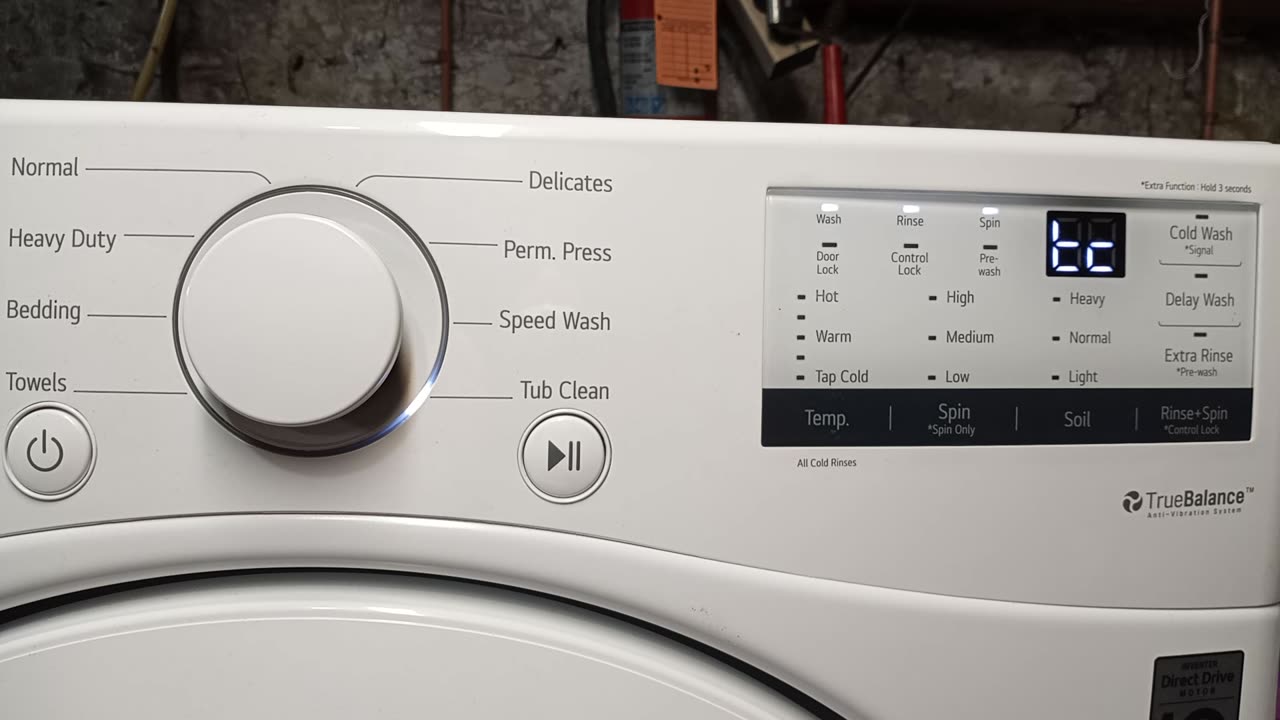 Various Cycle Options for Front Load Washer Model# WD100C-Date: 11/15/2020