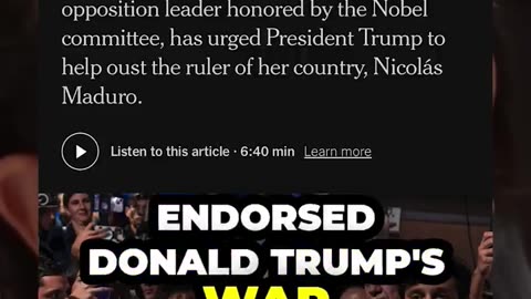 The Nobel Prize goes to war on Venezuela