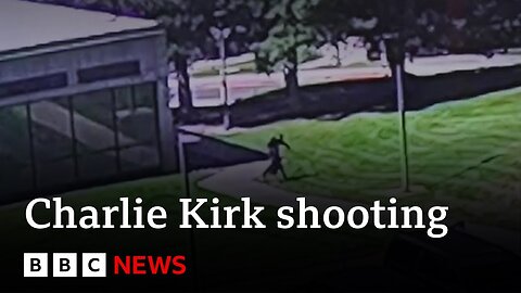 Police release video showing Charlie Kirk shooting suspect fleeing scene | BBC News