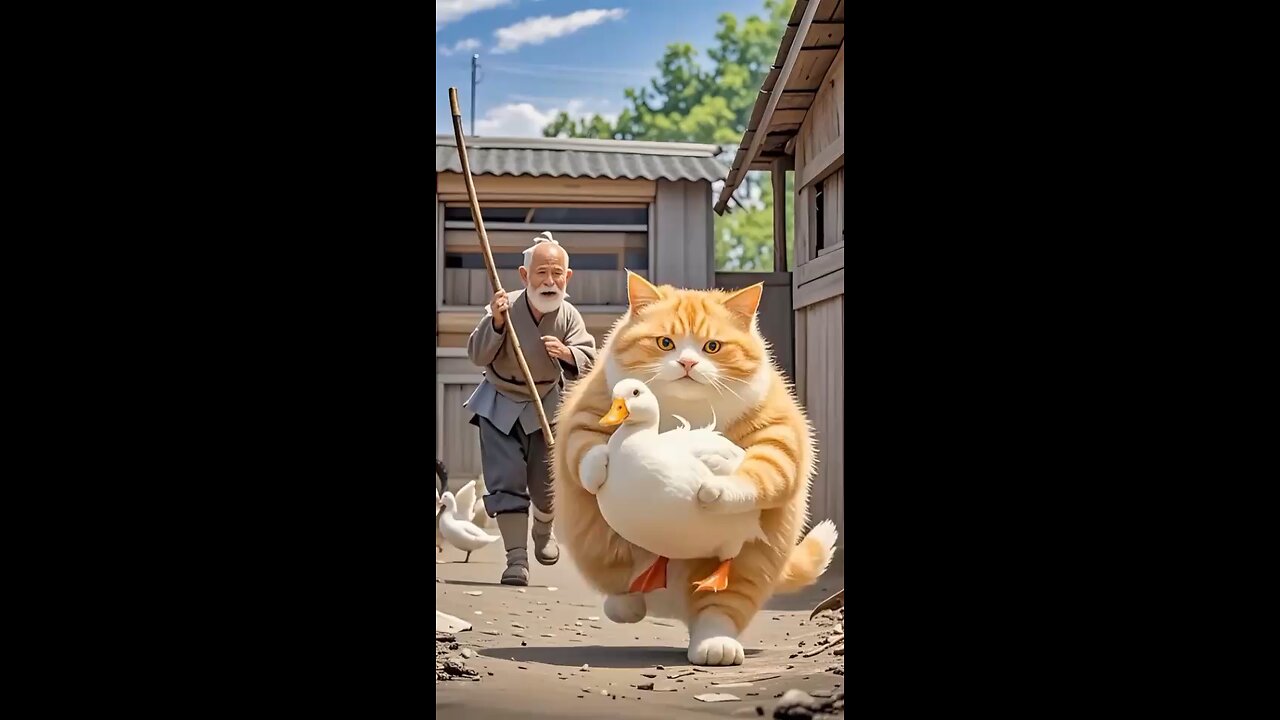cat eating a chicken