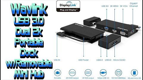 Wavlink Portable Mini Hub w/Removable SD Card Reader