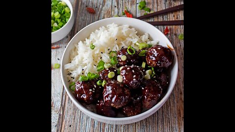 Chinese Beef Meatballs with Hoisin Ginger Sauce