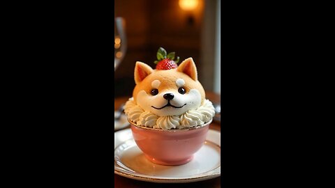 My ice cream is doing scary things #creatures #shibainu #doge #ai #foodrebellion