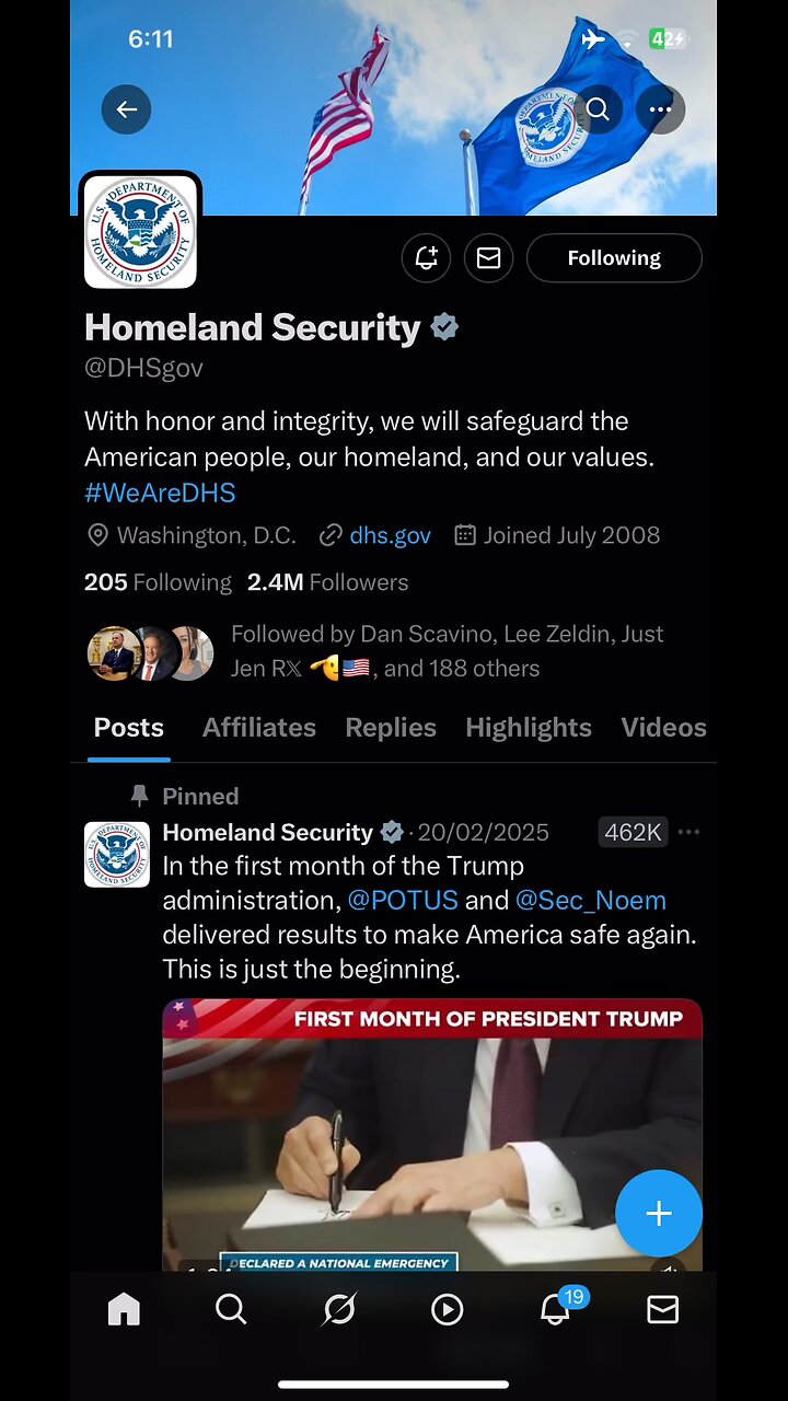 Homeland Security x account