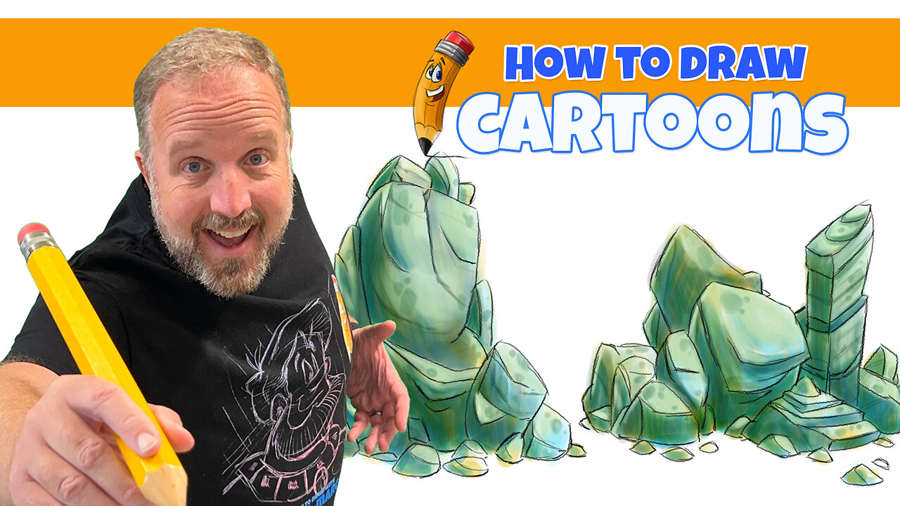 How to Draw and Color Cartoon Rocks