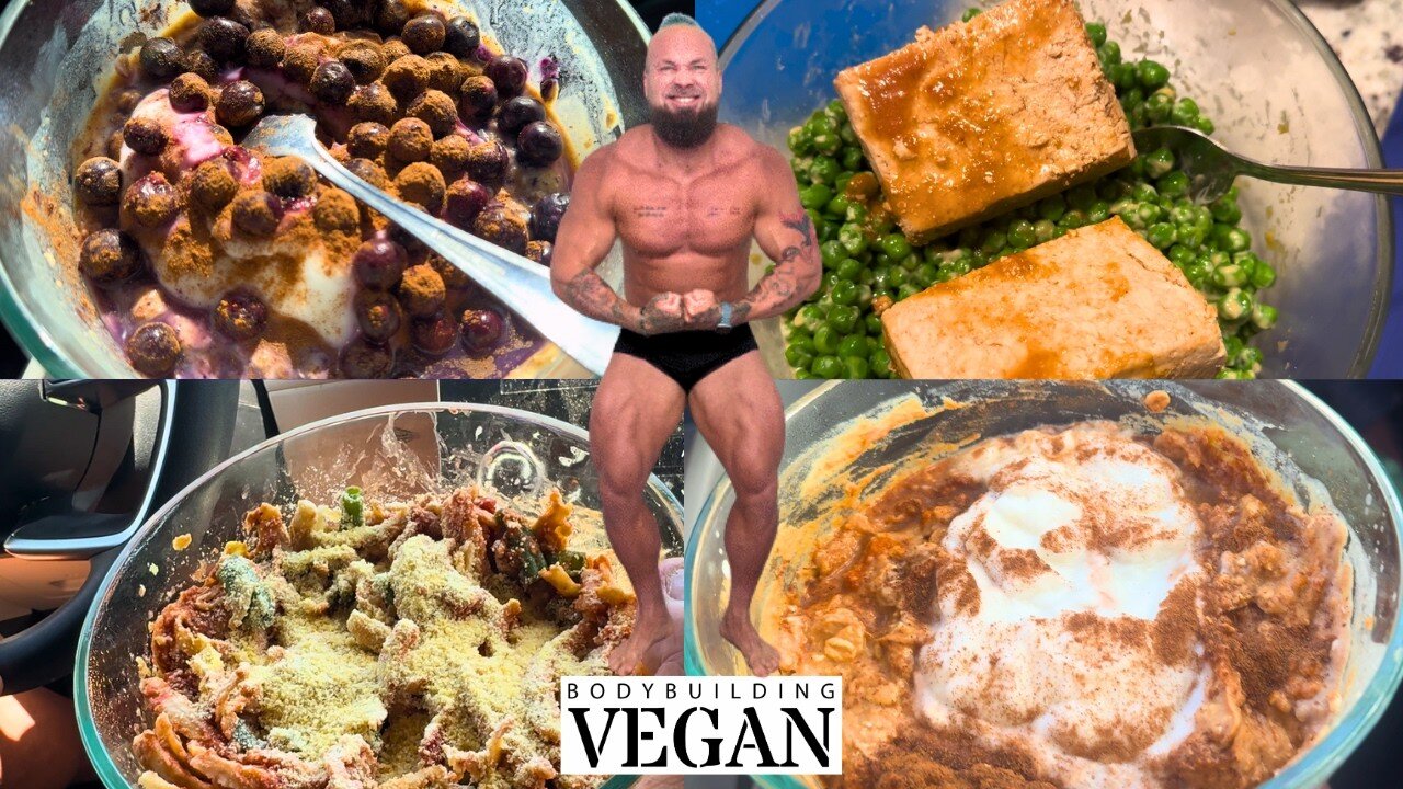 Full Day of Eating: 370g Vegan Protein Road Trip | BODYBUILDING VEGAN 275 Lbs. Bulk Week 4