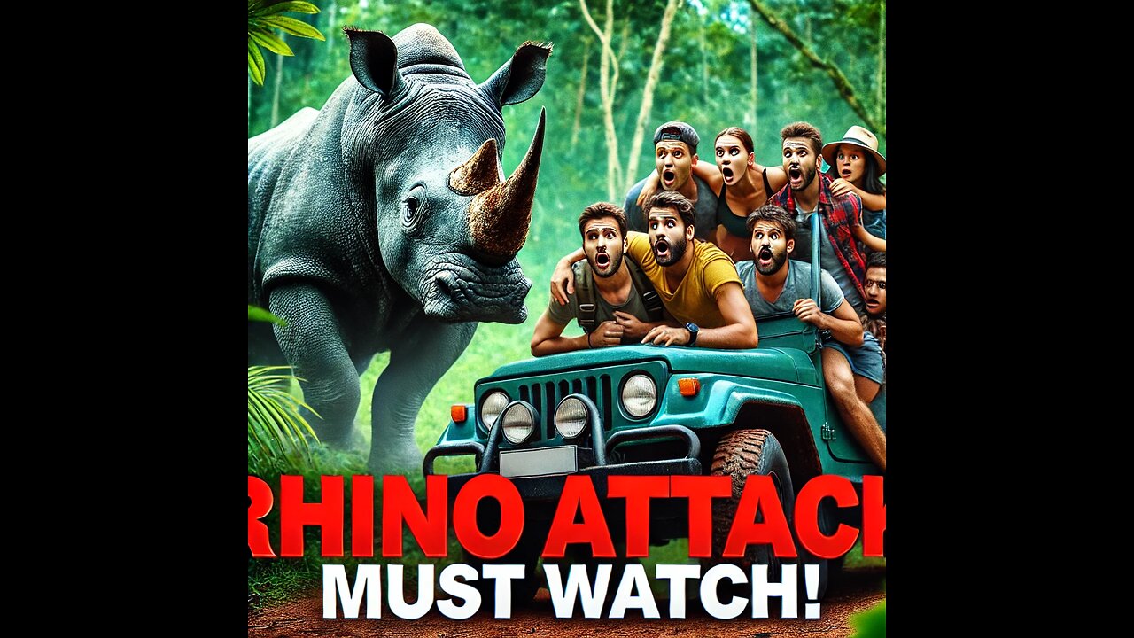 "Wild Rhino Encounter: Jeep Safari Turns Into a Thrilling Adventure! 😱"