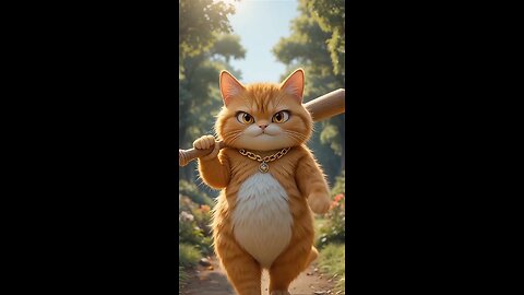 Ai animation cat video l Fat Orange Cat 😺 and the cute Rabbit 🐰 #cat #catvideos #catshorts #aicat