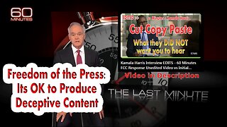 60 Minutes EP Resigns Amidst $60B Lawsuit Over Deceptive Kamala Harris Interview - Scott Pelley