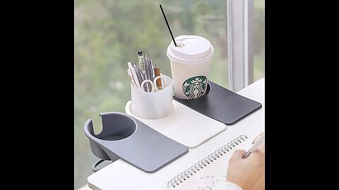 Creative Table Side Cup Holder, with Durable Metal Clip, for Coffee, Cup, Mug, Phone, Cosmetics,More