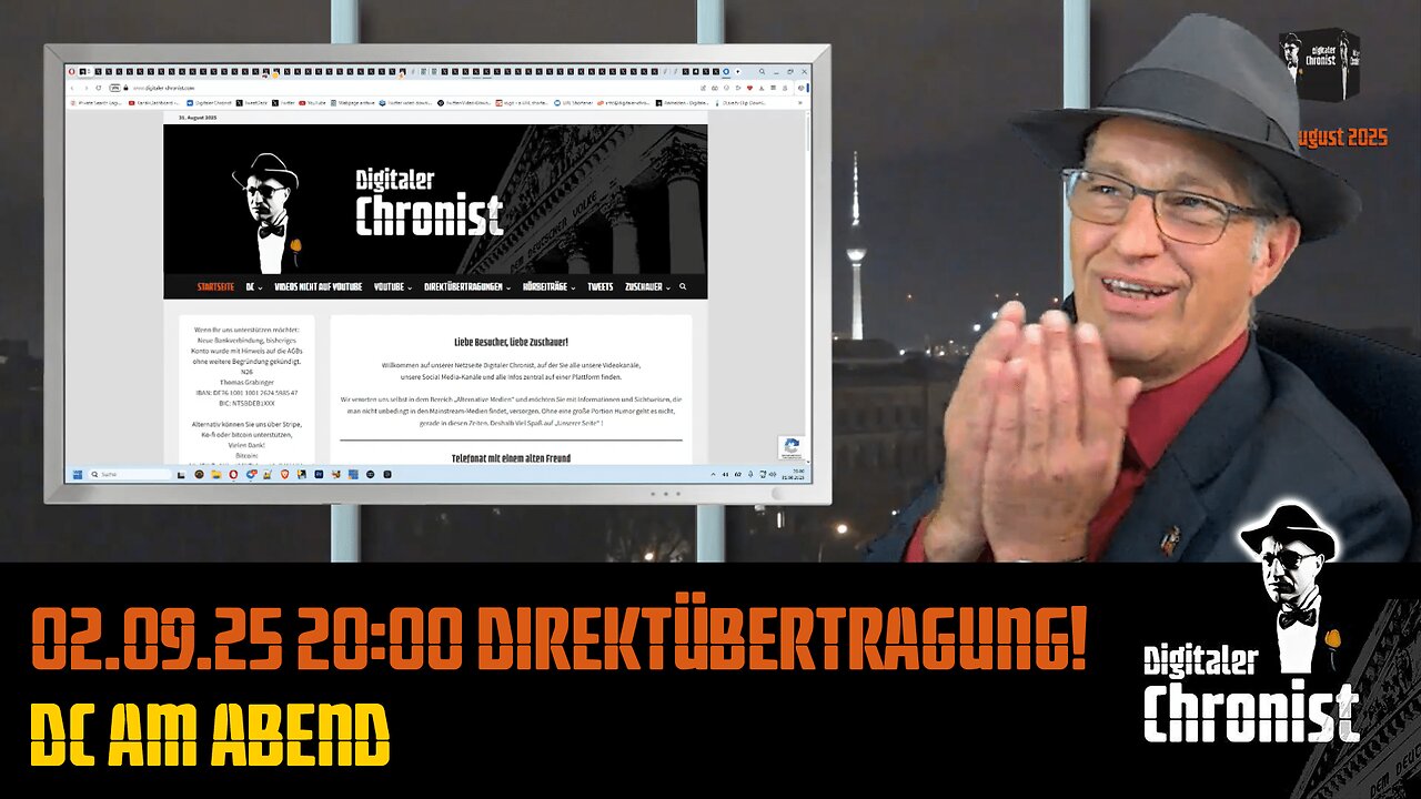Aufzeichnung vom 02.09.25 Direktübertragung! DC am Abend