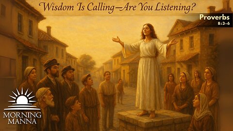 Morning Manna - July 31, 2025 - Proverbs 8:3-6 - Wisdom Is Calling—Are You Listening?
